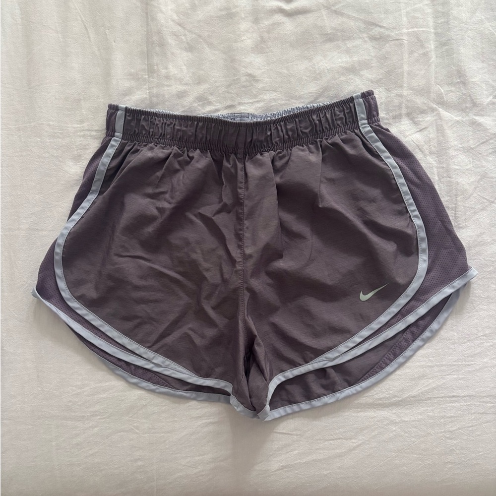 Nike Dark Purple and Lilac Tempo Dri-FIT Mid-Rise Brief-Lined Running Shorts